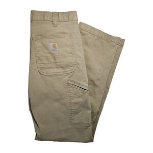 Carhartt Pants Men Relaxed Fit Carpenter Canvas Utility Work Beige 30x31 Grunge